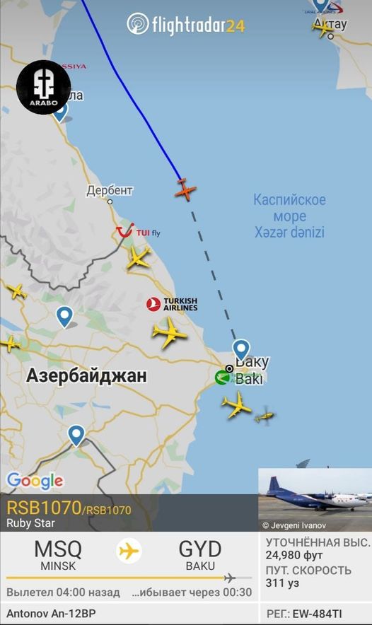 Ի՞նչ է տեղափոխում Մինսկից դեպի Բաքու թռչող ռազմական ինքնաթիռը