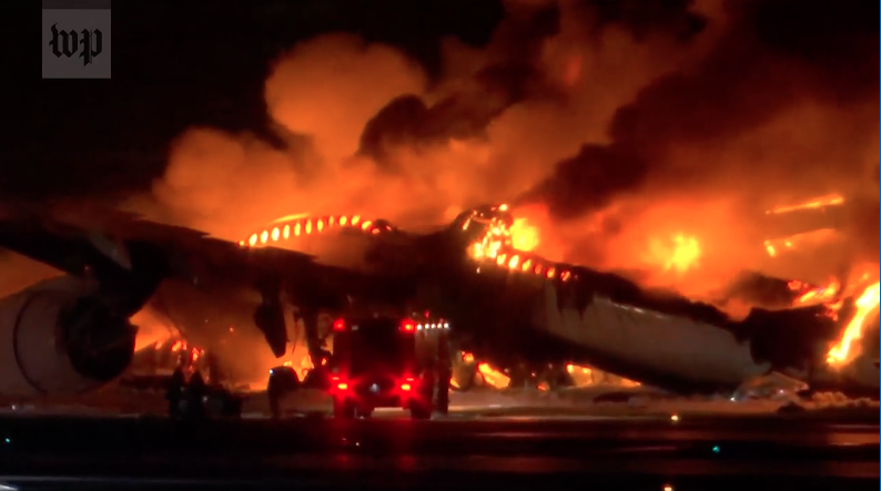 Բոլոր 367 ուղևորները կարողացել են փախչել  Japan Airlines ավիաընկերության ինքնաթիռից հրդեհից հետո